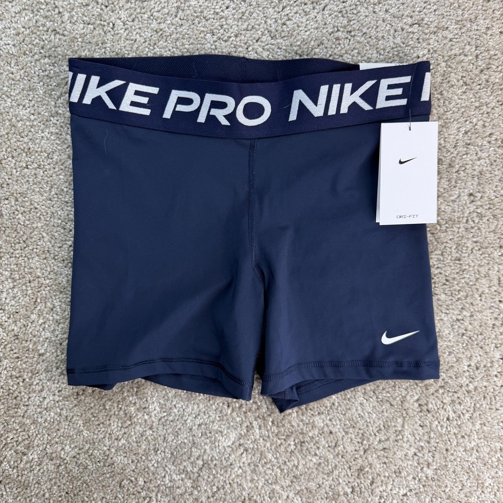 Nike Pro Shorts Womens Medium Blue Compression Dri-FIT 5" Athletic Running